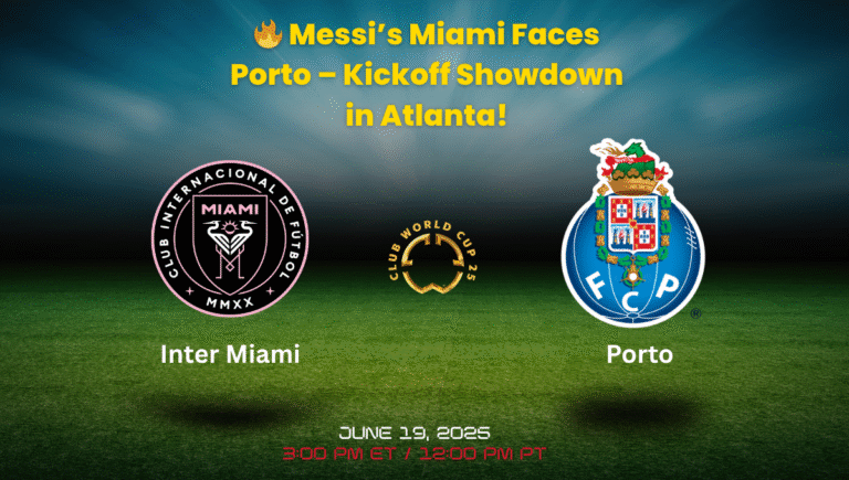 Inter Miami vs FC Porto players walking onto the pitch at Mercedes-Benz Stadium during the FIFA Club World Cup 2025 match