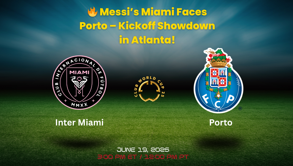 Inter Miami vs FC Porto players walking onto the pitch at Mercedes-Benz Stadium during the FIFA Club World Cup 2025 match